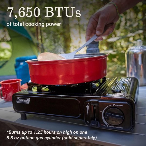 Coleman Classic 1-Burner Butane Stove, Portable Camping Cooktop with Carry Case & InstaStart Ignition, Adjustable Burner with 7650 BTUs of Power - Image 6