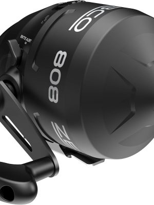 Zebco 808 Spincast Fishing Reel, Size 80 Reel, Changeable Right- or Left-Hand Retrieve, Pre-Spooled with 20-Pound Zebco Fishing Line, Dial-Adjustable Magnum Drag, Black